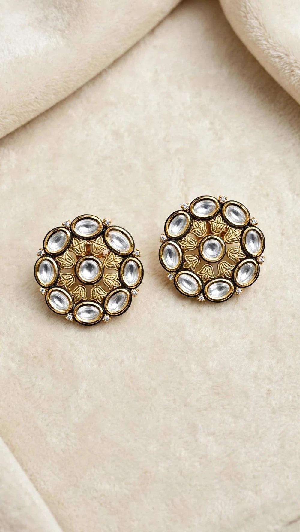Royal Kundan Floral Stud Earrings