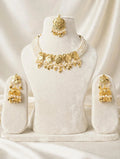 Gold Tone Pearl Choker Necklace Set