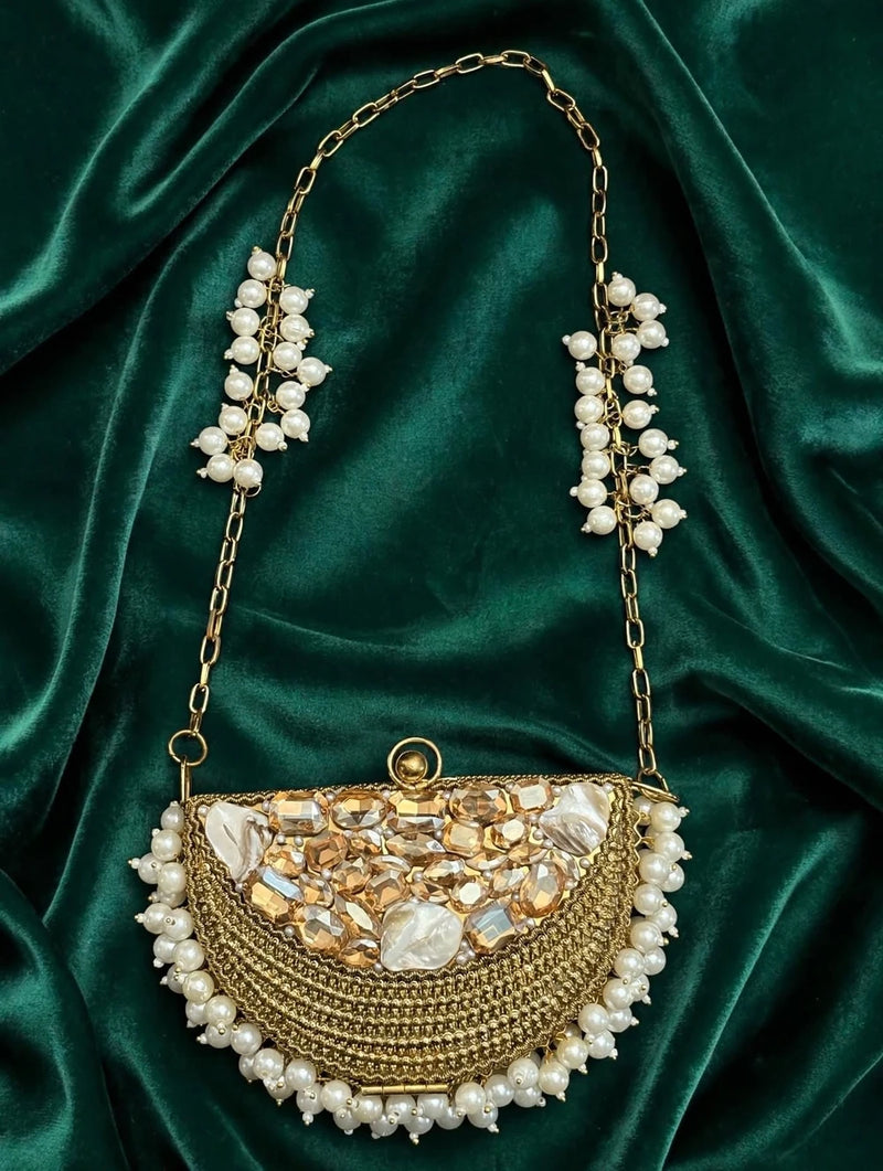 Gold Handcrafted Clutch Bag