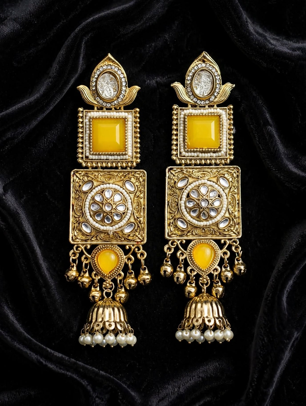 Yellow & Gold Jhumka