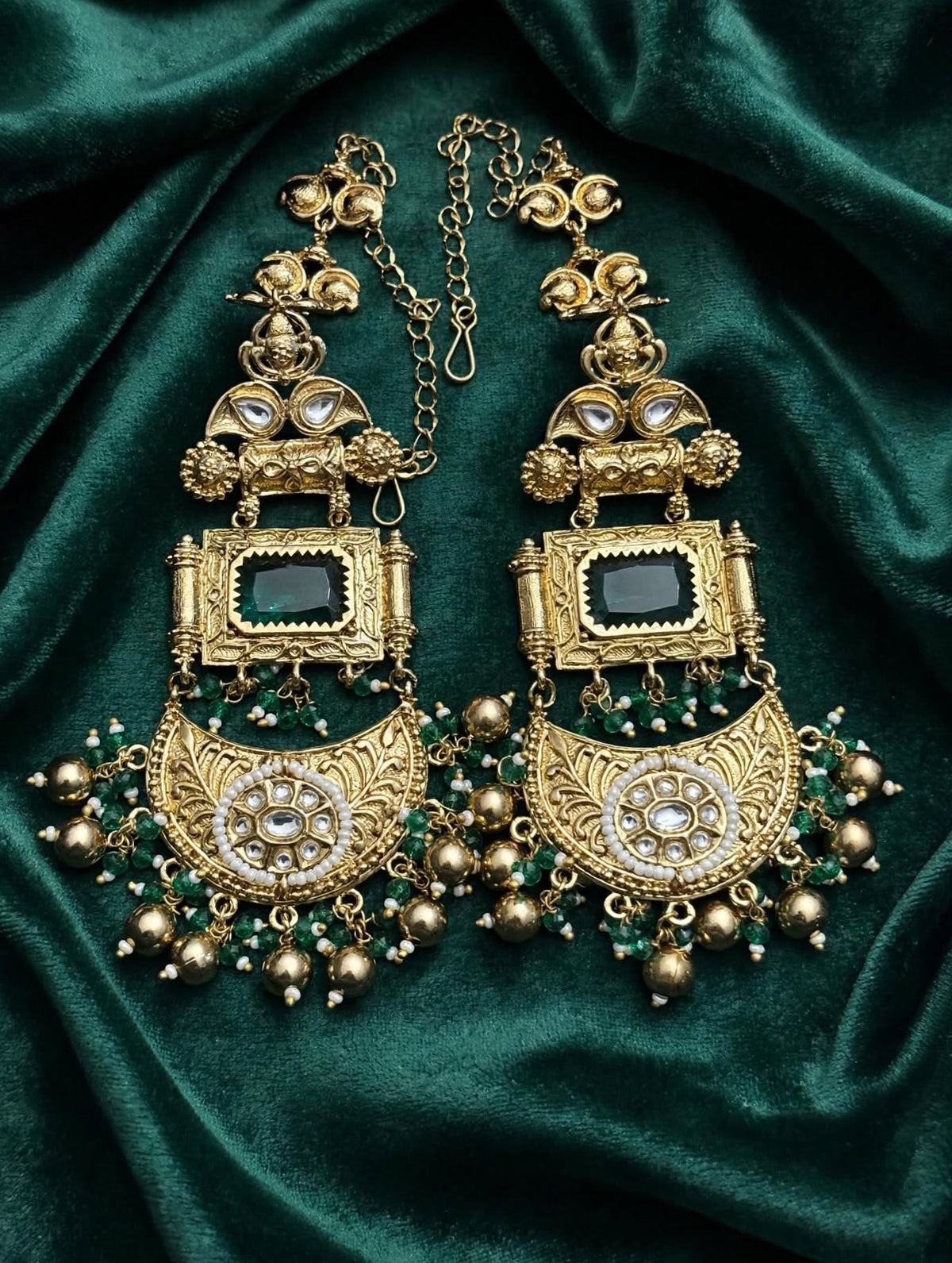 Emerald Green Statement Earrings